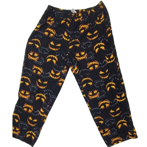 Halloween Pumpkin Pajama Pants Sleepwear L/G 36-38 Cotton Sleep Bottoms - Picture 1 of 10